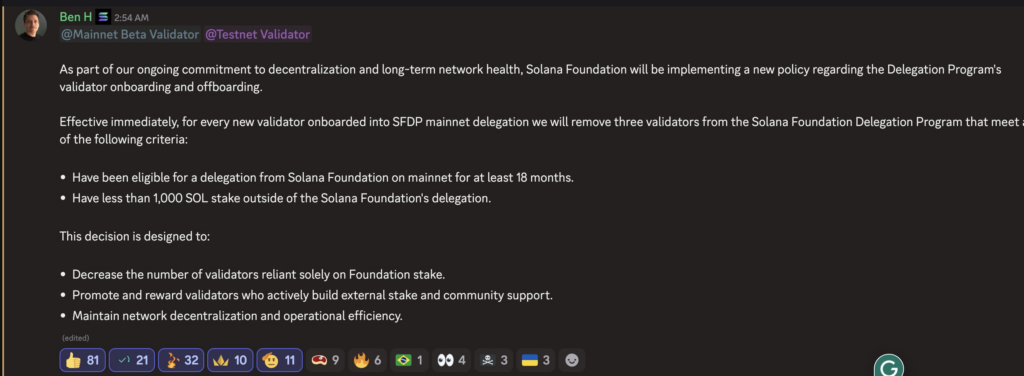 Solana Foundation's Ben Hawkins on new validator policies