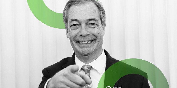 Crypto Billionaires Donate $9.4M to Farage’s Reform UK in Q1