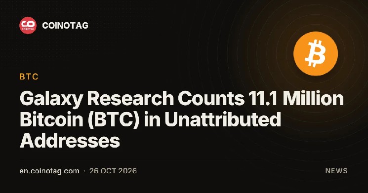 Galaxy Research Counts 11.1 Million Bitcoin (BTC) in Unattributed Addresses